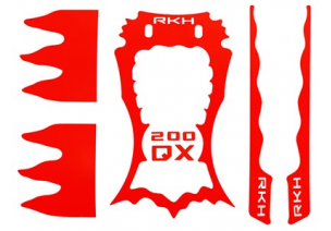 Blade 200 QX - Naklejki na ramę karbonową czerwone RKH