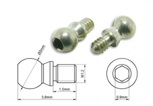 Blade mCP X BL - Kulki snapów Ø2x3.8mm/M1.2 okuć głównych RKH