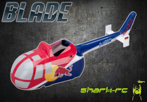 Blade Red Bull BO-105 CB CX - Kadłub czerwono-niebieski plastikowy